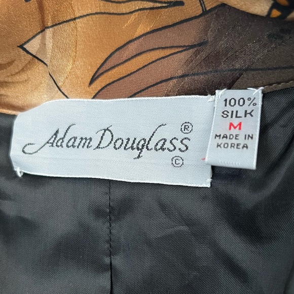 Vintage Adam Douglass 100% Silk Bomber Jacket - Picture 3 of 6